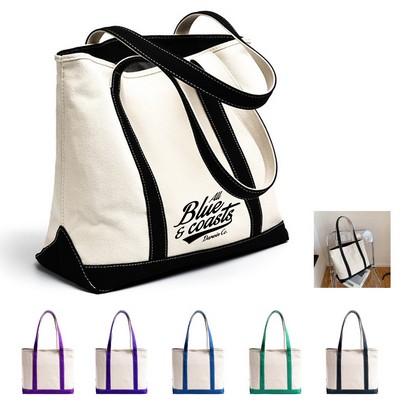 Cotton Canvas Sailing Tote Bag with Zip