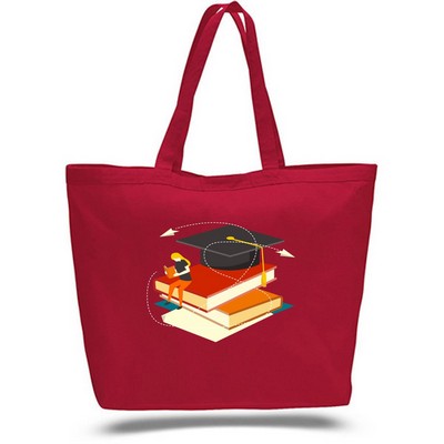 Sublimation 12 oz Poly Canvas Tote Bag - 23" x 17" x 6"G x