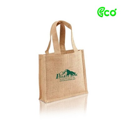 Ecofriendly Two Tone Small Jute Gift Bag with Self Handles