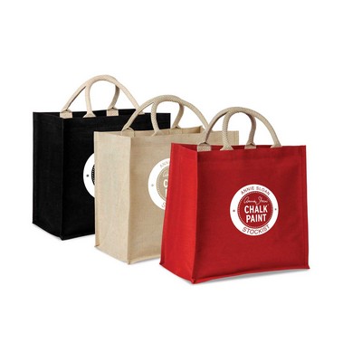 Reusable JUCO Gift Tote Bag – Eco-Friendly Jute Cotton Shopping Bag In Natural Color