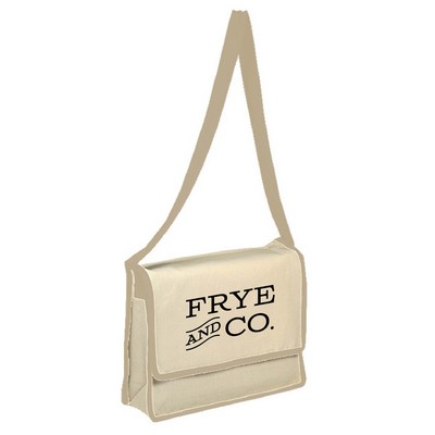 Canvas Messenger Bag with Accent Color (13" x 13" x 3")