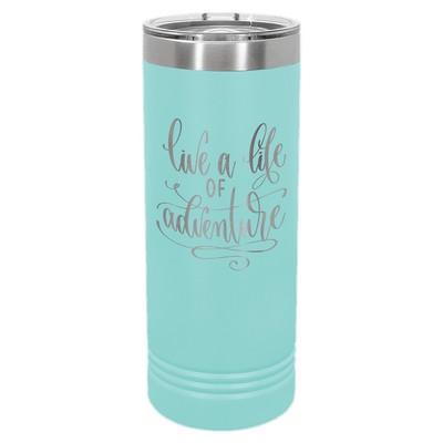 Polar Camel 22 oz. Teal Blue Skinny Tumbler with Slider Lid