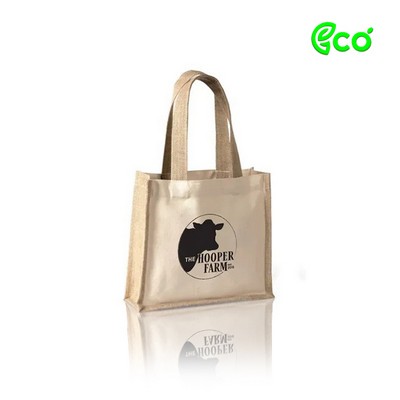 Ecofriendly Cotton Gift Bag with Jute Accents and Self Handles