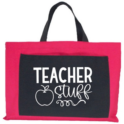 Wide Tote Bag w/Pocket